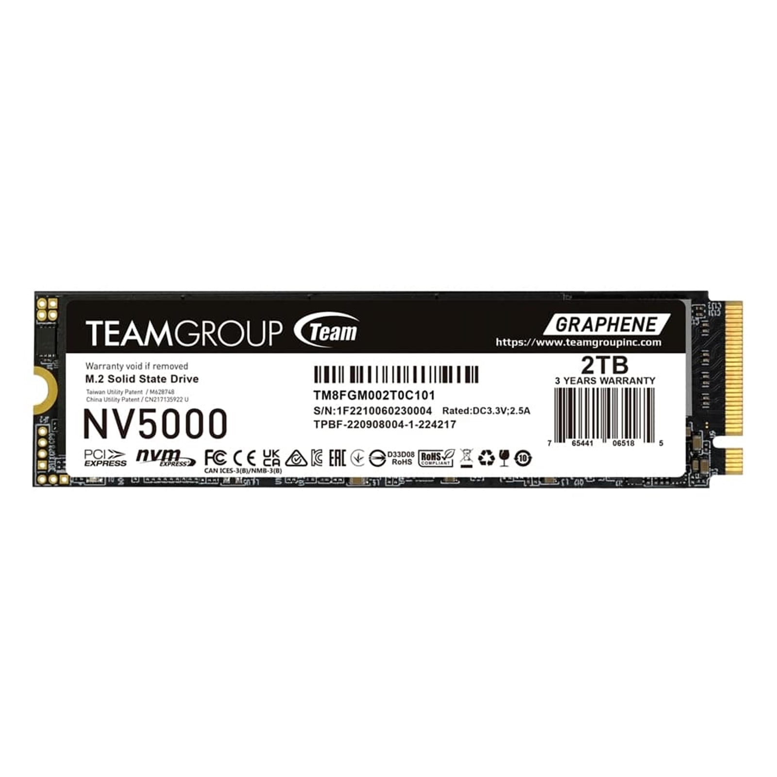 Team NV5000 2TB PCIe Gen4 NVMe M.2 SSD - 4500MB/s Graphene Team NV5000 2TB PCIe Gen4 NVMe M.2 SSD - 4500MB/s Graphene